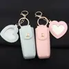 Nuevo Comercio Exterior Creativo Cuero Portátil Forma de Corazón Espejo Bolsa para Labiales Colgante Llavero Moda Bolso Accesorio