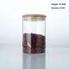 Frasco de Almacenamiento Hermético de Vidrio de Borosilicato Alto con Tapa de Bambú, Recipiente Transparente Seguro para Alimentos, Contenedor a Prueba de Humedad para Granos, Té, Granos de Café y Alimentos Secos, Múltiples Tamaños