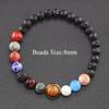 Serie Planeta Transfronterizo Pulsera de Piedra Natural Pulsera de los Ocho Planetas Cadena Elástica Joyería con Cuentas Accesorios de Regalo