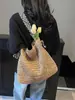 2026 Bolso Tejido Nuevo Moda Versátil Elegante Bolso de Hombro Único Bolso de Mano Bolso de Paja Bolso de Playa Vacaciones Moderno