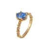 Anillo Sencillo Azul de Circonita Pequeño de Gama Alta para Mujer Nicho Gama Alta Lujo Ligero Estilo Ins Versátil Corea del Sur Anillo Venta al por Mayor