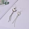 Pendientes de borla de plata 925 para mujer, con diseño geométrico de estrella de cinco puntas y diamantes, exagerados y largos, a la moda coreana