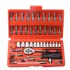 Juego de Herramientas para Reparación de Automóviles de 46 Piezas, Llave de Carraca de Flor de Ciruelo para Reparación Mecánica, Herramienta de Mantenimiento para Automóviles, Llave de Carraca para Uso en Automóviles