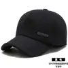 Gorra para Hombre de Invierno para Adultos Mayores Cálida de Lana Estilo Béisbol Otoño e Invierno Padre de Mediana Edad y Adultos Mayores Gorra con Visera para Protección de Orejas