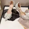 Sandalias de hebilla de una sola tira de tamaño pequeño para uso en exteriores tacón fino plateadas sexys tacones altos talla 41-42 talla grande verano 2026 nuevo artículo
