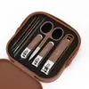 Conjunto de cortadores de unhas com estampa, ferramentas de beleza para unhas, 7 peças, pequeno, para presente, com logotipo em código bidimensional.