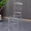 Cadeira de cristal acrílico para salão de banquetes de hotel Cadeira de bambu transparente simples para exterior Cadeira de casamento Napoleon Cadeira de cristal