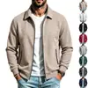 Jaqueta de zíper para esportes ao ar livre, textura waffle, peso pesado, masculina, marca independente transfronteiriça, nova