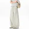 Calça Paratrooper Camuflada Corte Inclinado Estilo Americano Masculina para Uso Externo Secagem Rápida Roupa de Trabalho Calça de Perna Larga Outono Solta Tendência Marca Calça Casual Reta