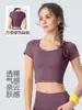 Novo top de Pilates justo para mulheres, esportes de verão, yoga, manga curta, fitness, alta intensidade, à prova de choque, roupas justas