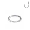 Joyería para Perforación Corporal Caliente Transfronteriza de Acero Inoxidable Aretes de Aro Sin Costuras Circonio Acero Titanio Aro Cerrado Anillo para la Nariz Set de Tres Piezas