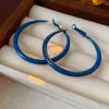 Pendientes Irregulares en Forma de Abanico Plegado Geométrico Azul Aguja de Plata Pendientes de Lujo Ligero de Gama Alta Pendientes de Moda de Nicho Venta al por Mayor