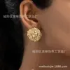 Nuevos Pendientes de Cabeza de León con Sentido de Diseño Vintage Pendientes de Lujo Ligero Europeos y Americanos Pendientes Transfronterizos para Mujer