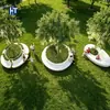 Banco de árvore em UHPC personalizado, elemento de assento para árvores em paisagismo imobiliário, fabricante de elementos de paisagismo de jardim
