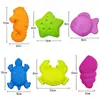 Conjunto de 5 Peças de Moldes de Areia Educacionais para Crianças Ferramentas de Praia de Verão Bolsa de Rede Brinquedos de Praia Pá Rake de Praia