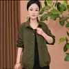 Chaqueta de Otoño 2026 Nueva de Corte Holgado con Cuello, Elegante Camisa para Mujeres de Mediana Edad, Abrigo para Madres, Estilo de Transmisión en Vivo