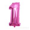 Globo de papel de aluminio digital de 32 pulgadas, tamaño mediano, color Rojo Rosa, diseño de cumpleaños 0123456789, globo digital al por mayor