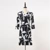 Vestido Corto Estampado de Cuello en V de Una Pieza Ajustado para Mujer Pg Dvf2025 Verano Nuevo Vestido Cruzado