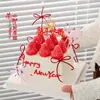 Decoración para Pastel de Feliz Año Nuevo 2026 Fuegos Artificiales Acrílico Topper Nochevieja Moño Inserto para Velas Accesorios