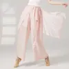 Pantalones Anchos Fluidos de Danza Clásica Ropa de Baile Danza Moderna Sueltos con Lazo Pantalones de Baile Ropa Moldeadora para Práctica para Mujeres