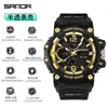 Nuevo Reloj Electrónico Transfronterizo Sanda para Hombre, Deportivo, Resistente al Agua, Luminoso, Doble Pantalla, Multifunción, Modelo Popular