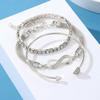 Pulsera de diamantes infinitos de 8 palabras para mujer, pulsera de cuerda elástica con diamantes completos, pulsera de apertura de amor, joyería de mano de 3 piezas al por mayor