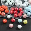 Pulseira de Contas Cerâmicas de Abóbora Coloridas Acessórios para Pulseiras Contas Espaçadoras de Melancia Coloridas Contas Cerâmicas com Furo Reto Joias Pequenas para DIY