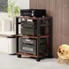 Rack de Amplificador para Casa Espaçamento Ajustável Pés Móveis Multifuncionais para Alto-falantes Suporte Gabinete de Amplificador Rack de Equipamentos AV