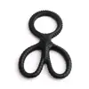 Anillo para el pene con forma de tijera de silicona para hombres, anillo de restricción triple de retraso físico, juguete sexual para adultos