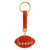 Chaveiro de Rugby com Strass Moda Argila Polimérica Strass Completo Luxo Leve Pingente para Bolsa de Presente Esportivo Acessórios para Celular Ornamento