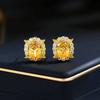 Pendientes de plata de ley s925 con incrustaciones de circonitas brillantes, elegantes y versátiles, de alta gama, para primavera de 2023.
