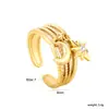 Diseño de Nicho Transfronterizo Acero Inoxidable Borla Mariposa Anillo Abierto Ajustable Chapado en Oro de 18K Moda Anillo Personalizado
