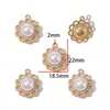 Acessórios de joias de liga leve de luxo, pingentes com incrustação de pérolas, decorações para pulseira, colar e chaveiro DIY, W893