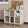 Gabinete Lateral de Noche Semi-Cerrado, Gabinete Largo, Gabinete de Almacenamiento de Noche para Dormitorio, Gabinete de Ocho Compartimentos, Estantería de Rejilla, Estante de Almacenamiento de Noche