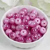 Dingyi 10mm Contas Arco-Íris Coloridas Galvanizadas com Listras Coloridas Contas de Resina com Furo Contas Soltas Contas Espaçadoras Pulseira DIY Acessórios de Joias