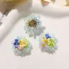 Brincos de Florzinhas com Pedrarias em Bloco de Cores Dopamina Frescas de Verão DIY Acessórios para Meninas de Viagem Broche Lateral para Mulheres Flores para Sapatos