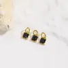 Nicho Elegante Geométrico Cuadrado Colorido Zircón Colgante Pequeño Pulsera DIY Collar Pendientes Accesorios Material Joyería