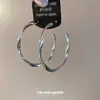Aretes de Aro Lisos Redondos Retorcidos Aguja de Plata, Aretes para Ropa de Trabajo Diaria, Lujo Accesible, Gama Alta, Aretes Elegantes de Nicho para Mujer