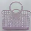 Cesta de mão de plástico do fabricante, cesta de armazenamento, cesta macia de banho para banheiro, cesta oca para lavar, pode ser impressa com logotipo