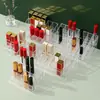 Organizador de acrílico transparente para labiales, expositor multi-compartimento para cosméticos y labiales, almacenamiento de escritorio, venta al por mayor