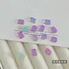 Pedras de Strass Retangulares Octogonais para Nail Art Brilhantes da Moda Quadrados de Mahjong 6*8 Strass de Fundo Plano Azul Lago Branco Acessórios de Nail Art
