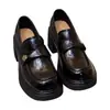 Sapatos de Couro Marrons com Solado Grosso, Bico Redondo, Slip-On Versátil Estilo Francês para Mulheres, Novos Mocassins Retro com Salto Grosso Verão 2026