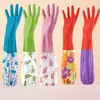 Guantes Hechos de Piel Plástica, Látex, Color Tendón, Impermeables, para Limpieza de Cocina, Lavar Platos, Tareas del Hogar, Lavar Ropa, PVC para Mujer