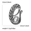Venta caliente transfronteriza Broche de flor de diamantes completos de perlas de plata antigua negro plomo retro de alta calidad Corsage para mujer Alfiler Accesorios de ropa
