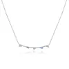 Collar de Fila de Plata de Ley 925 Moderno y Versátil Cadena para Clavícula Personalizada con Circonita Azul en Forma de Pera para Mujer Nuevo Estilo 2025