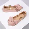 Comercio Exterior Nuevo Tallas Grandes Hebilla Metálica Escote Bajo Zapatos de Una Sola Pieza Mujer 2026 Otoño Superficie de Tela Lazo Perla Cuatro Estaciones Zapatos de Trabajo