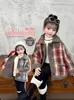 Abrigo para Niñas Estilizado Cuadros Top Nuevo Engrosado Top Infantil Invierno Ropa Exterior Acolchado de Algodón Forro Polar Chaqueta Engrosada