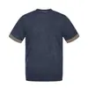 Camiseta Retro de Bloques de Color de Manga Corta Falsa de Dos Piezas Nueva de Verano 2026 para Hombre, Marca de Moda de Punto Holgado de Media Manga