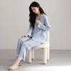 Nuevos pijamas de algodón puro cómodos y suaves para mujer, cárdigan de manga larga, ropa de casa con ribete de encaje a la moda, conjunto de primavera y otoño