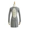 Vestido sexy de primavera para mujer, con espalda descubierta, encaje calado, falda ajustada y almohadilla para el pecho, estilo chica americana